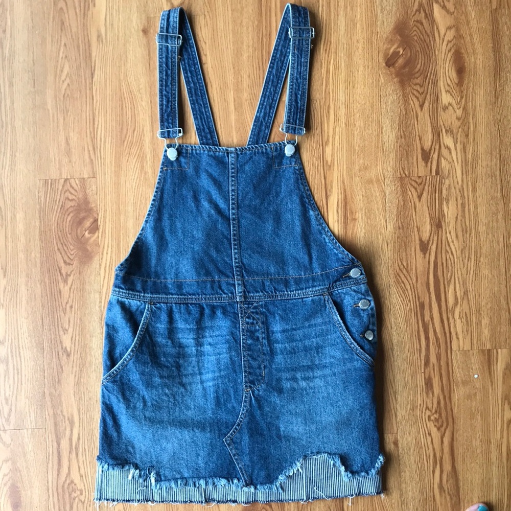 Free People Jean Overalls Jumper Mini Dress